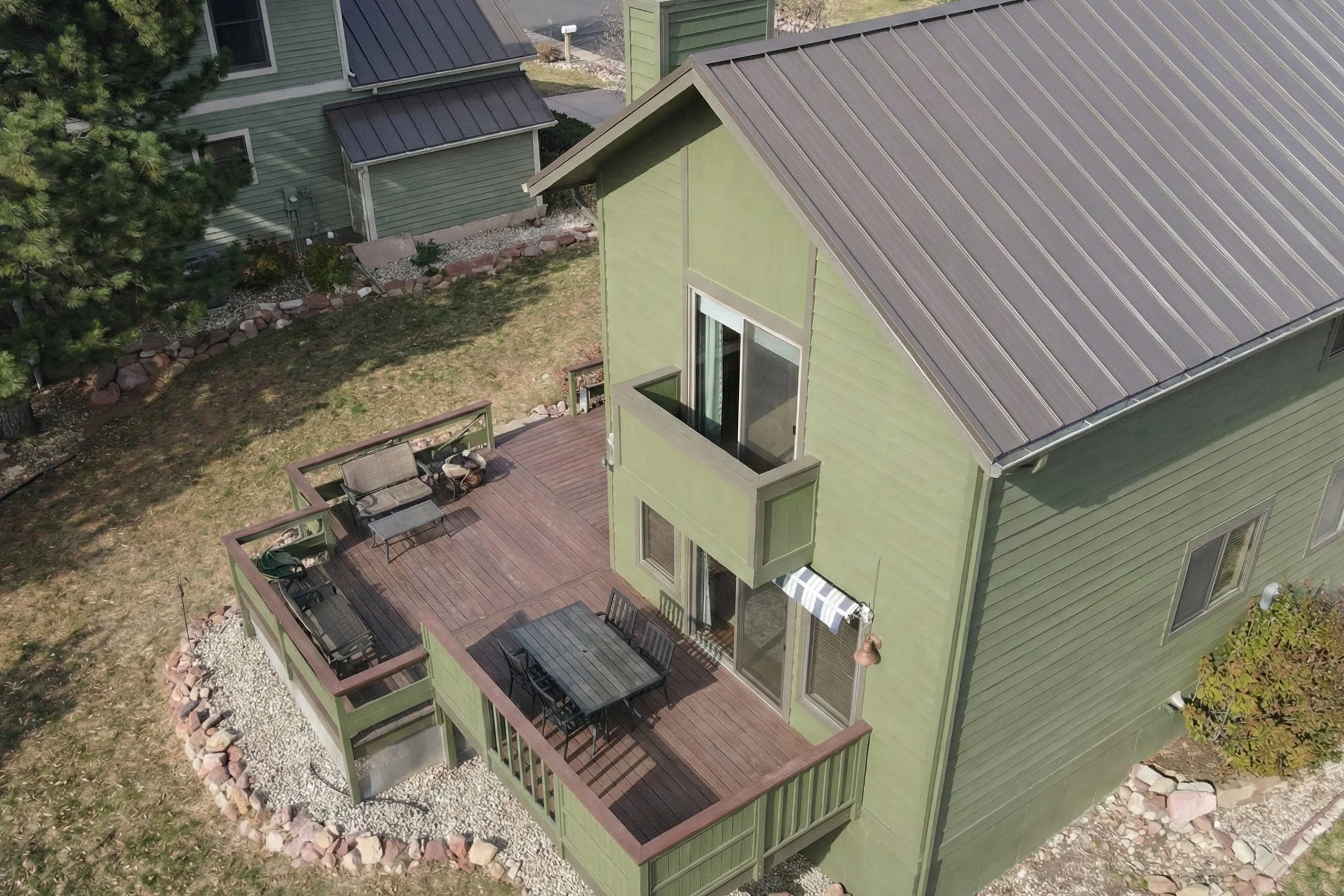 Detail view of metal roofing